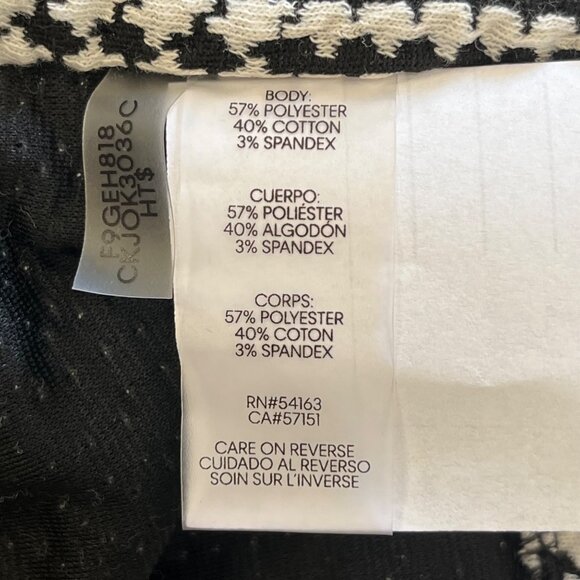 Calvin Klein Womens Houndstooth Open Front Cardigan Moto Blazer XL Black & White - Picture 9 of 10